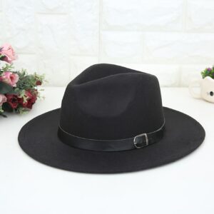 Men Belt Decor Fedora Hat